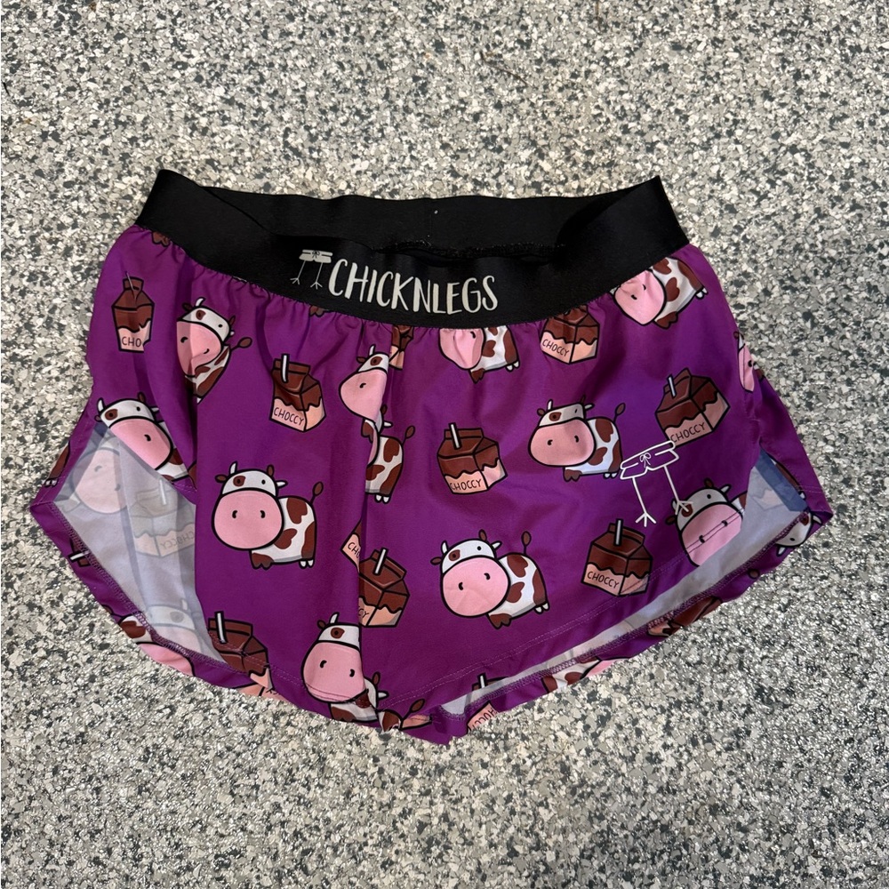 ChicknLegs Purple Cow Print Athletic Shorts
